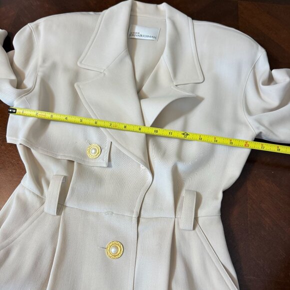 Vintage Dana Buchman Pearl Button coat Size 4 pure Wool Blend Belted read - Picture 15 of 16